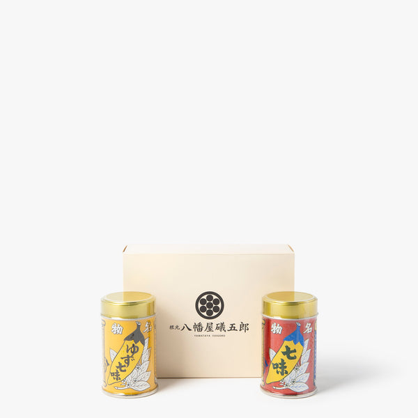 Coffret shichimi et shichimi au yuzu premium ⋅ Yawataya Isogoro ⋅ 26g Coffret shichimi et shichimi au yuzu premium ⋅ Yawataya Isogoro ⋅ 26g