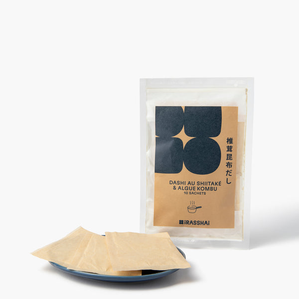 Dashi au shiitaké vegan 8 sachets ⋅ Kanejo pour iRASSHAi ⋅ 56g Dashi au shiitaké vegan 8 sachets ⋅ Kanejo pour iRASSHAi ⋅ 56g