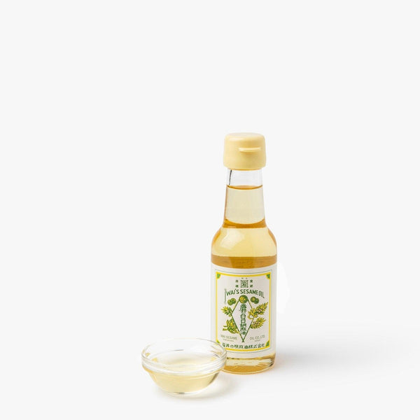 Aceite de sésamo ligero ⋅ Iwai no Goma abura ⋅ 140 g Aceite de sésamo ligero ⋅ Iwai no Goma abura ⋅ 140 g