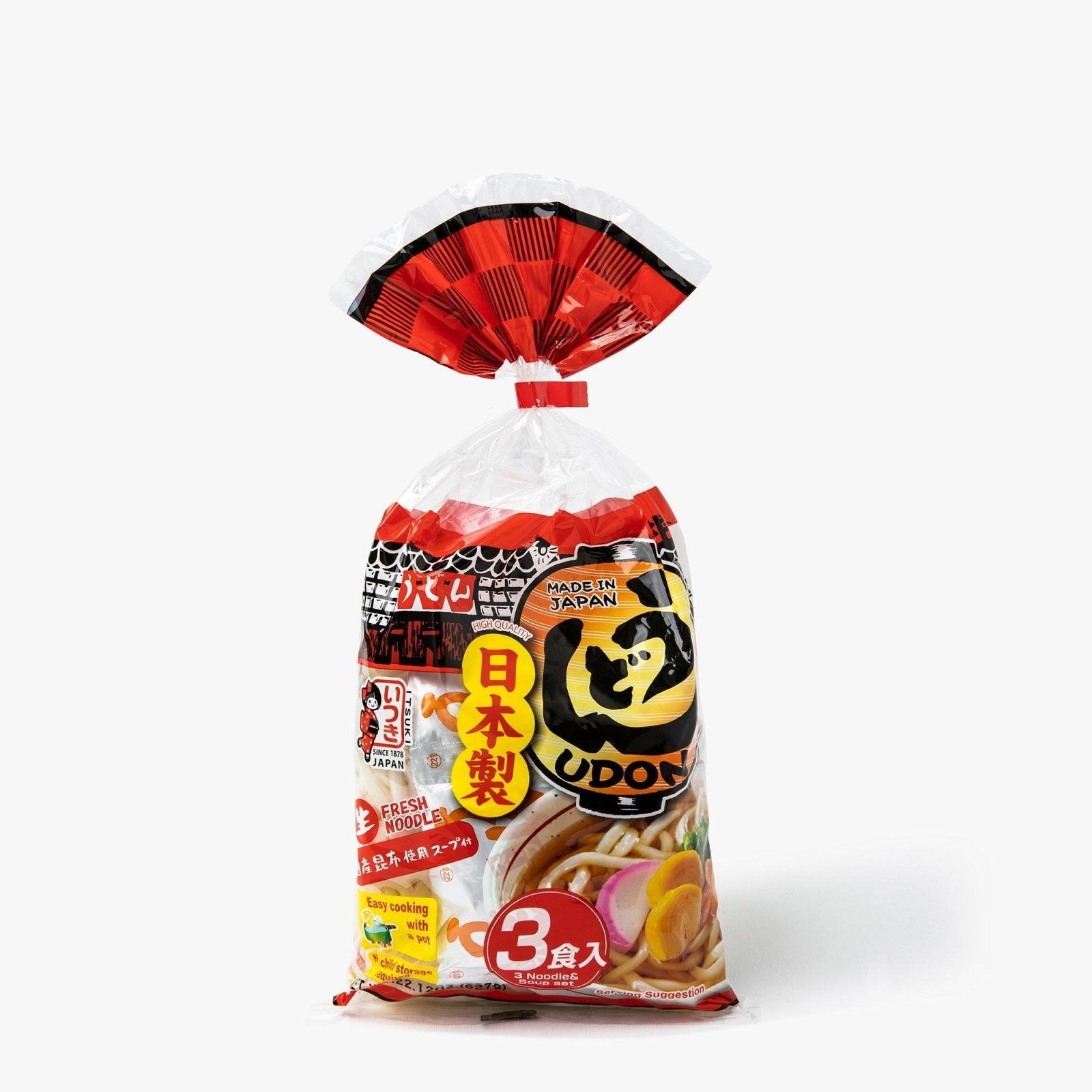 Vorgekochte Weizennudeln mit Brühe (3 Portionen) - 627g - Itsuki foods - iRASSHAi