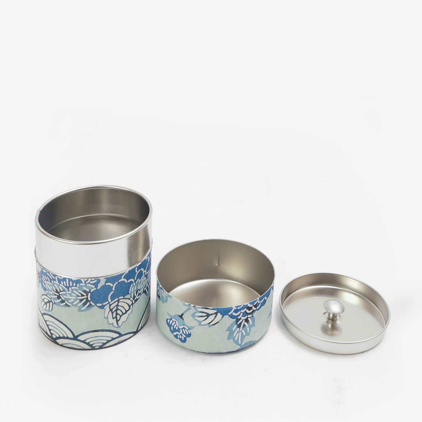 Haikara washi tea caddy sky blue ⋅ Yamaco