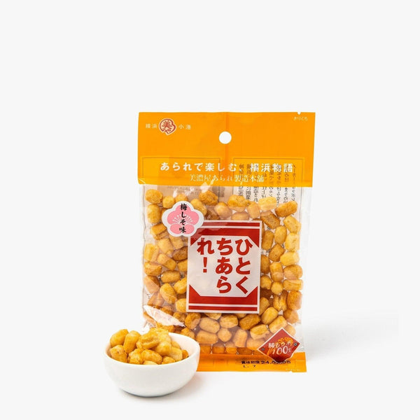 Rice crackers with ume plum and shiso yukari ⋅ Minoya Arare ⋅ 60g Rice crackers with ume plum and shiso yukari ⋅ Minoya Arare ⋅ 60g