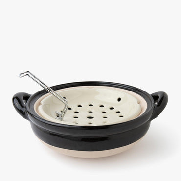 Iga black ceramic steamer - Nagatani Seito - iRASSHAi