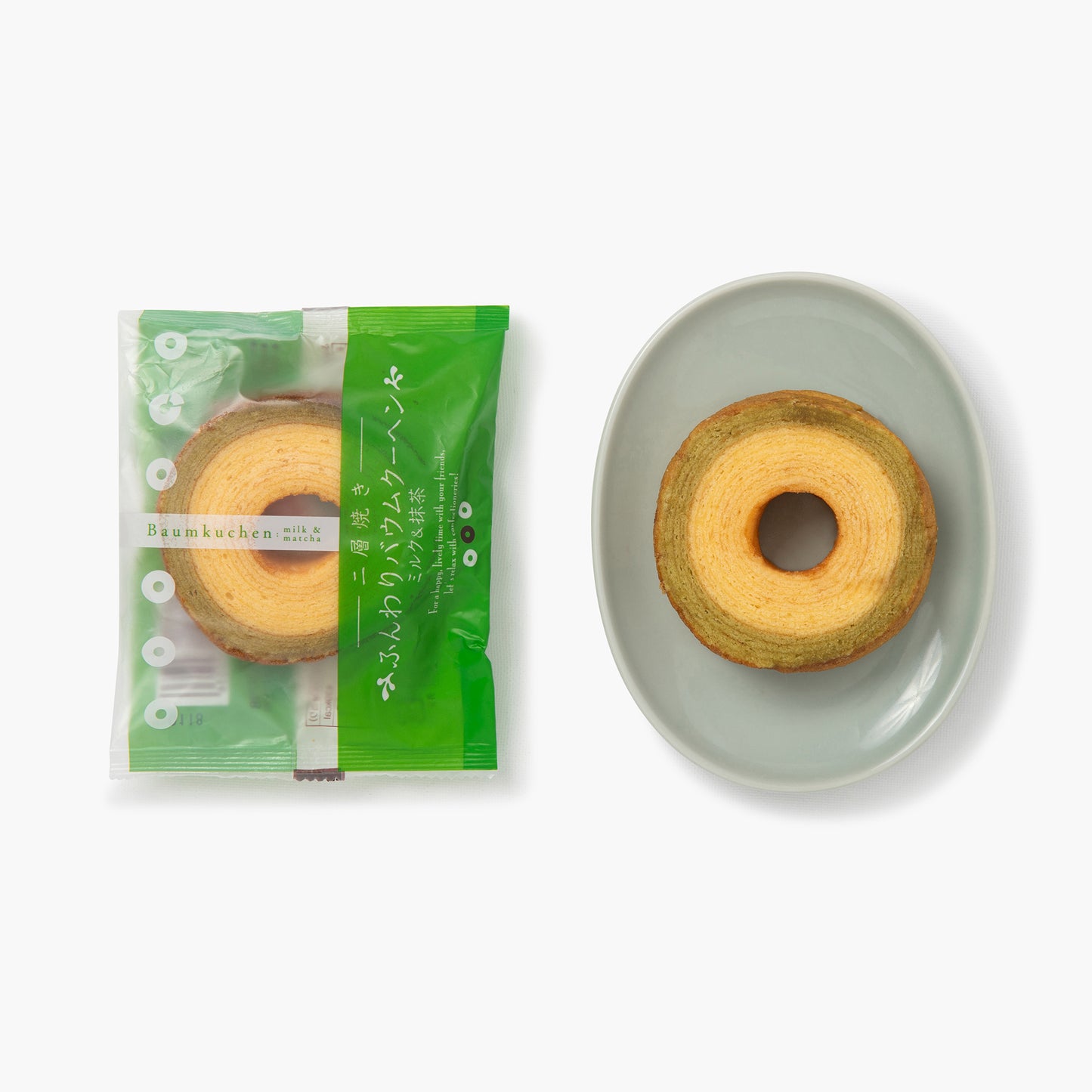 Baumkuchen-spiescake met melk en matcha ⋅ Taiyo ⋅ 60 g