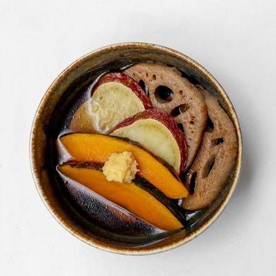Verdure marinate in dashi freddo