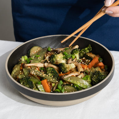 Verdure saltate in padella con salsa di soia