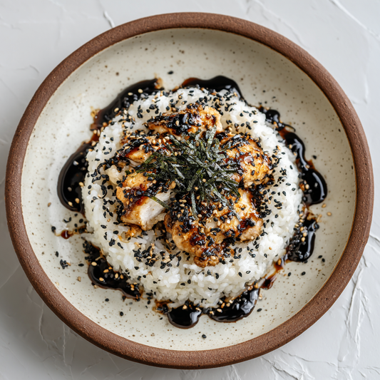 Black Sesame Chicken with Rice