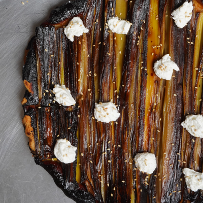 Tarte Tatin mit Lauch und Miso
