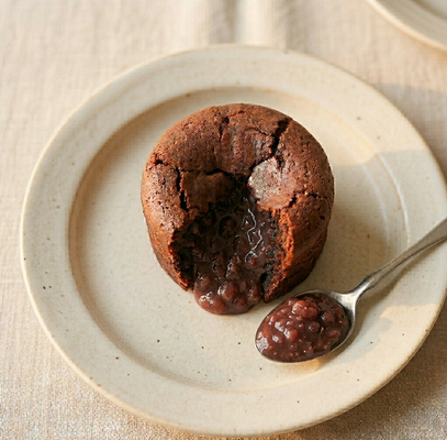 Fondant au chocolat et coeur azuki
