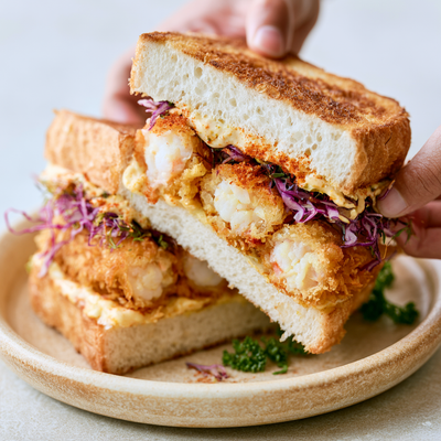 Ebi Sando – Japanisches Sandwich mit panierten Garnelen