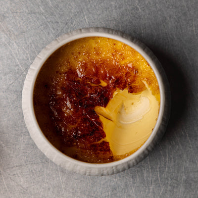 Crème brûlée mit Miso und Yuzu