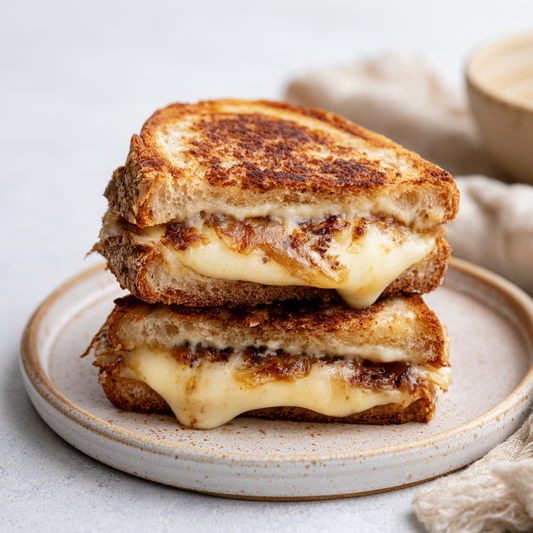 Recette Grilled Cheese aux oignons caramélisés au Miso