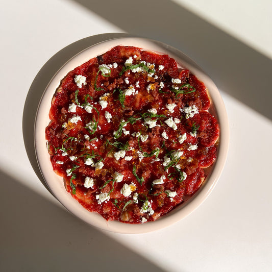 Recette Carpaccio de figues, prune ume & shiso