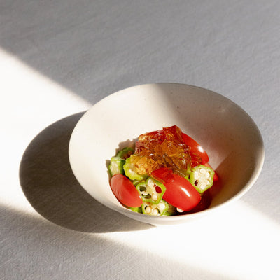 Cherry en Gombo Tomatoes bij Ponzu