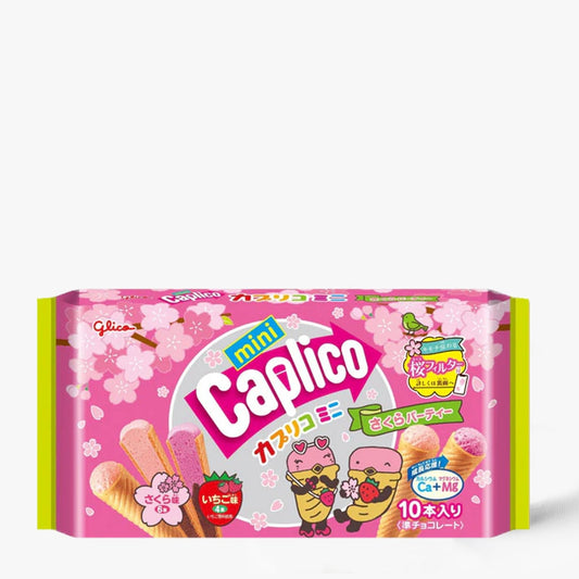 Caplici mini au sakura et à la fraise édition limité (10 sachets) - Glico - 88G - Glico - iRASSHAi