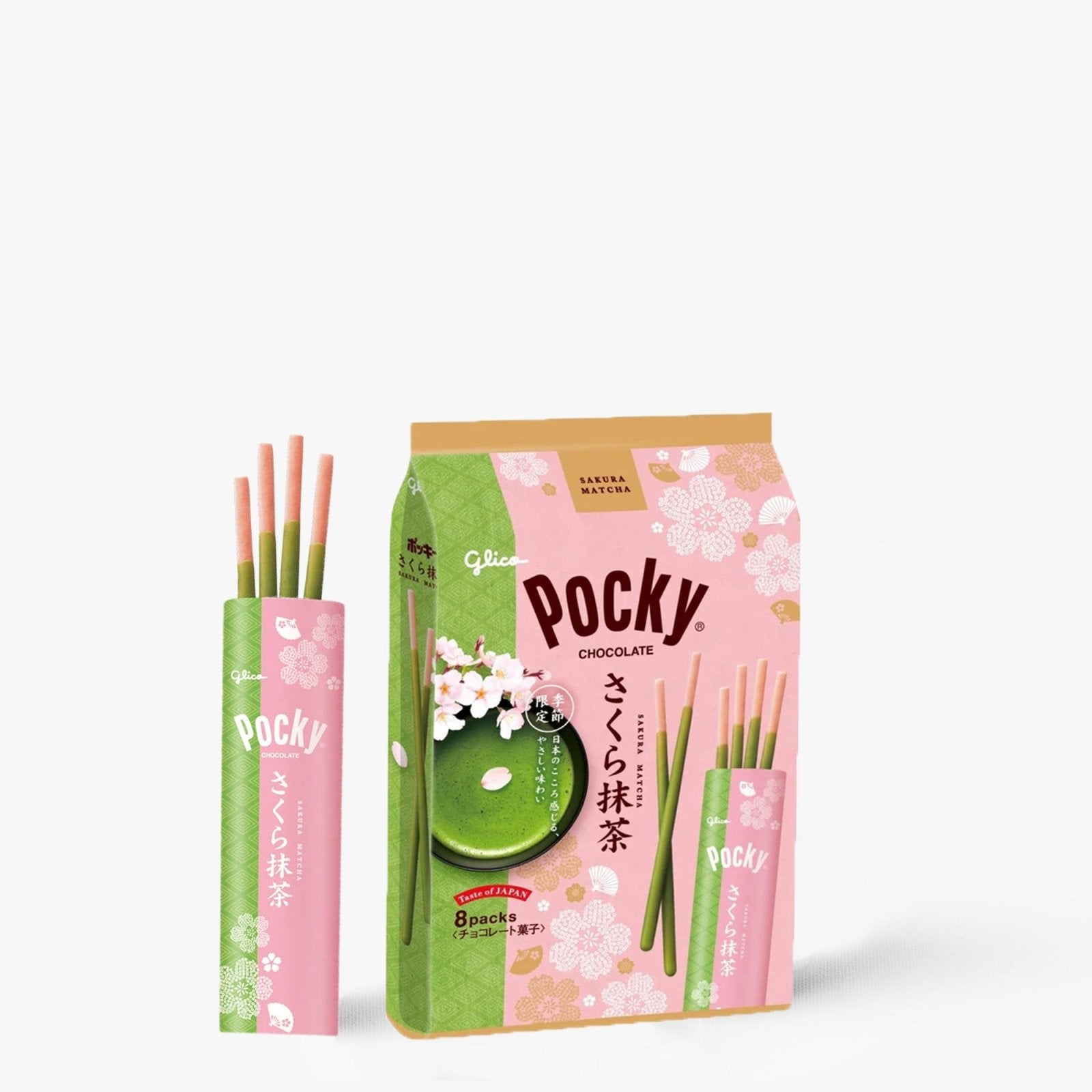 Pocky au Sakura et au Matcha édition limité (8 sachets) - Pocky - 114G - Pocky - iRASSHAi