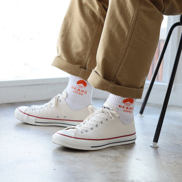 Sokken met wit-oranje logo 27 - 29cm ⋅ BEAMS JAPAN