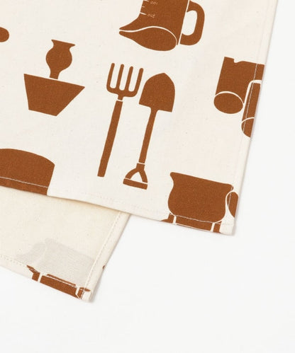 Kleines Furoshiki mit verschiedenen Mustern, weiß × braun ⋅ Katsuyama Yachiyo