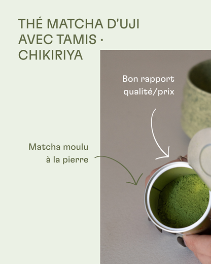 Matcha-Tee aus Uji mit Sieb ⋅ Chikiriya ⋅ 30 g