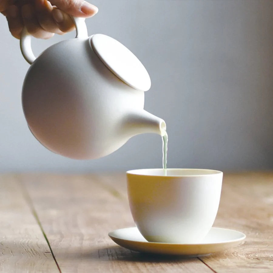 480 ml White Pebble Teapot - Kinto