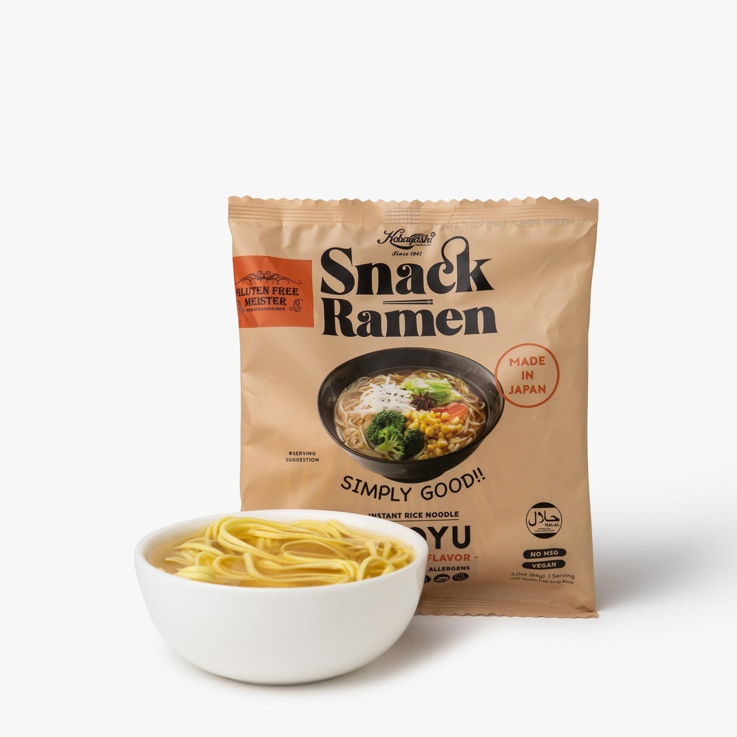 Ramen instantanés à la sauce soja sans gluten (1 portion) - 84g - Kobayashi Noodle - iRASSHAi