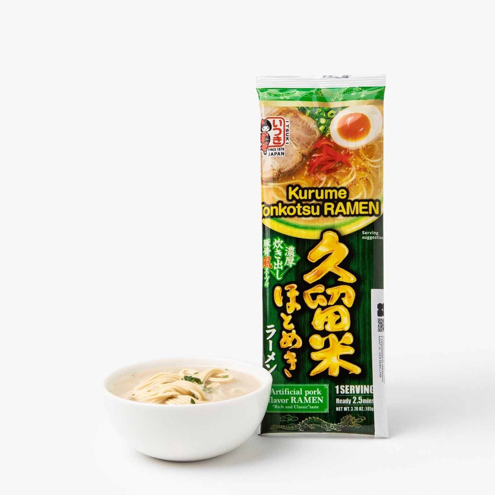 Ramen tonkotsu vegan (1 portion) - 105g - Itsuki foods - iRASSHAi