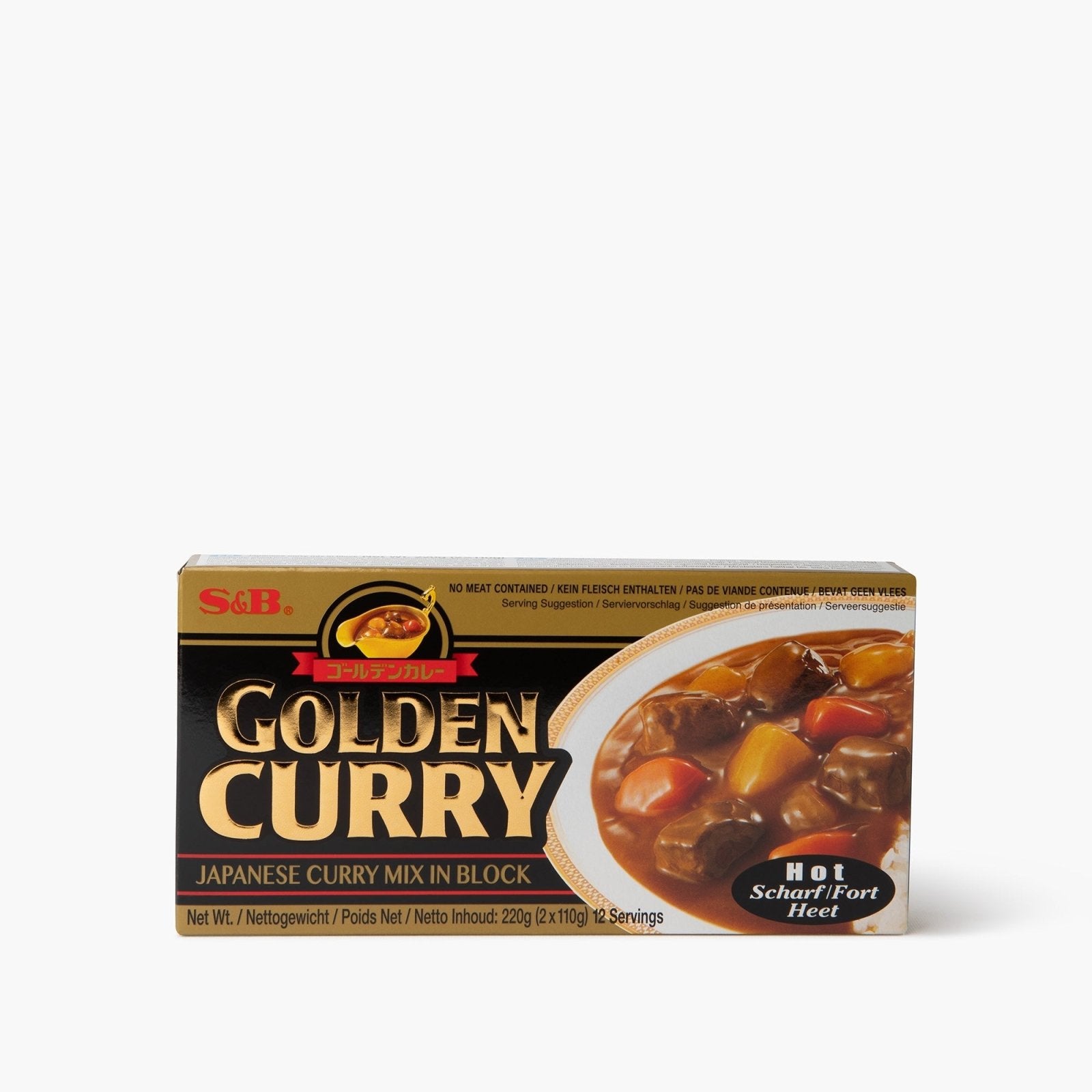 Sauce curry piquant (hot) en tablette - 220g - S&B - iRASSHAi