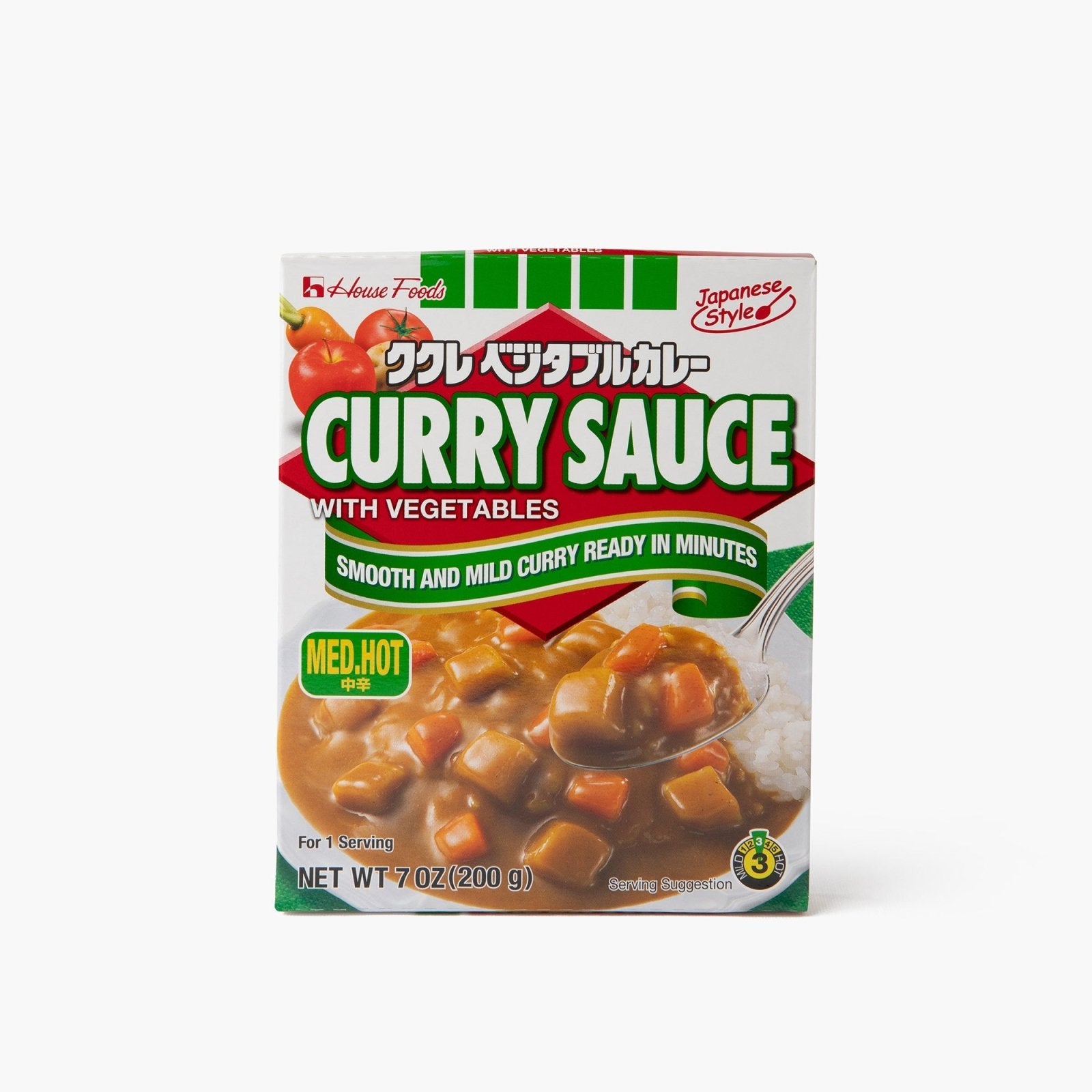 Sauce curry relevé (medium hot) avec légumes - 230g - House foods - iRASSHAi