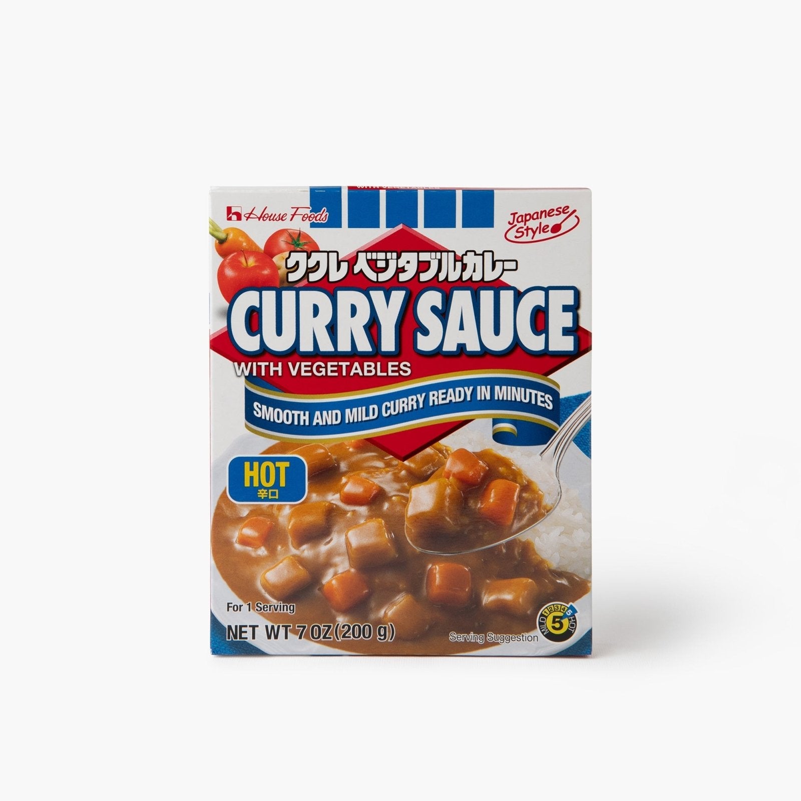 Sauce curry piquant (hot) avec légumes - 230g - House foods - iRASSHAi