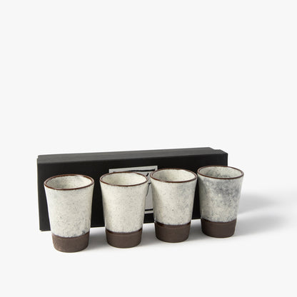 Set aus 4 weißen Tassen Ø 80mm ⋅ Sopha