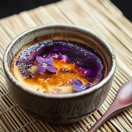  purple sweet potato crème brûlée (ube)