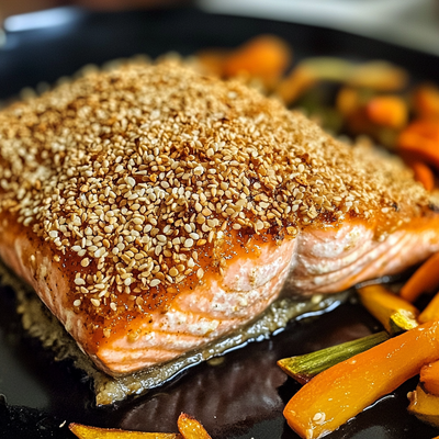 Sesame Crusted Salmon Steak