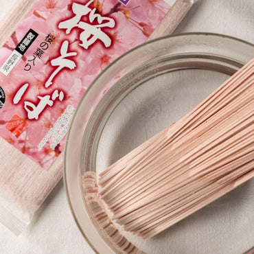 Sakura Soba - Buckwheat noodles with cherry blossoms - 220g - Shinshu Togakushi Soba -iRASSHAi