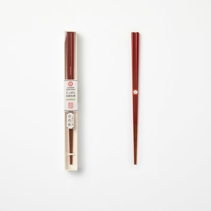 Vermilion red wooden chopsticks ⋅ Kawai