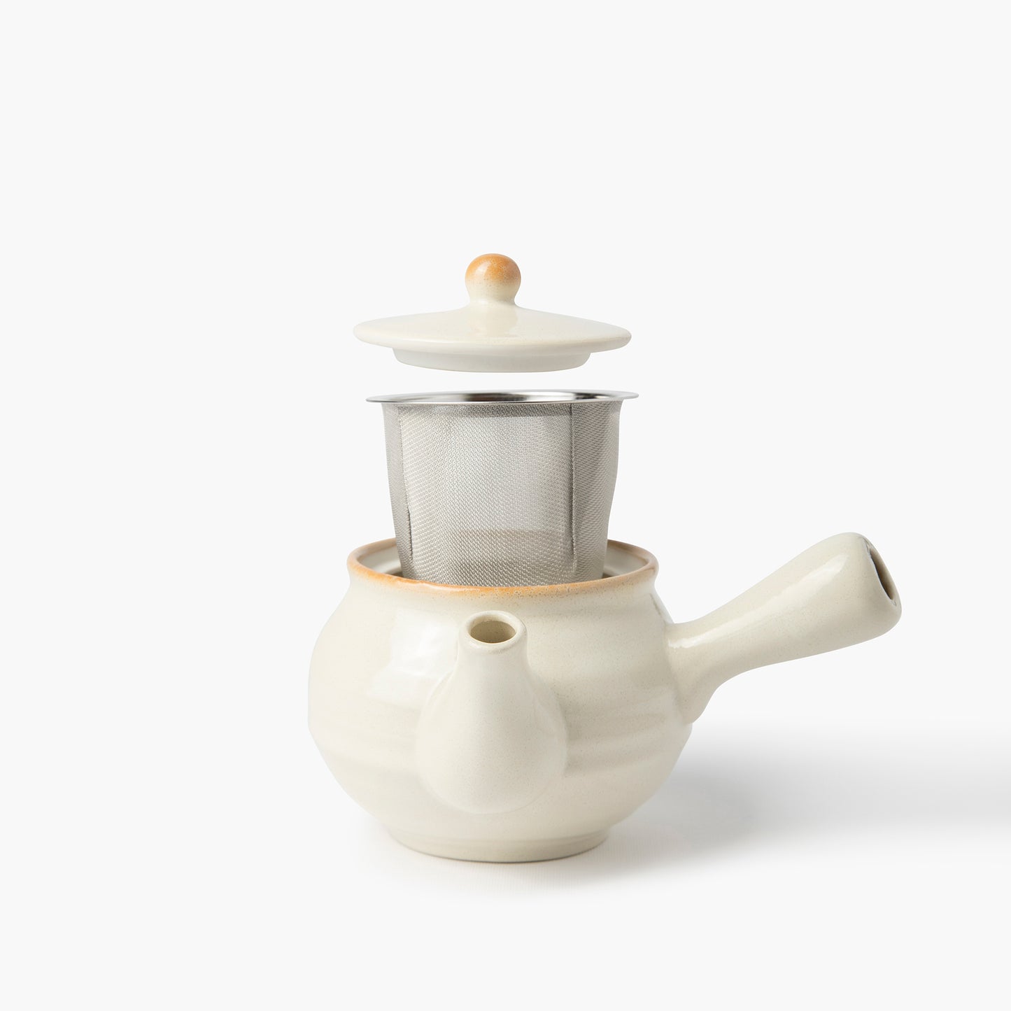 Rokubei Konahiki white kyusu teapot with filter 450ml ⋅ Touga