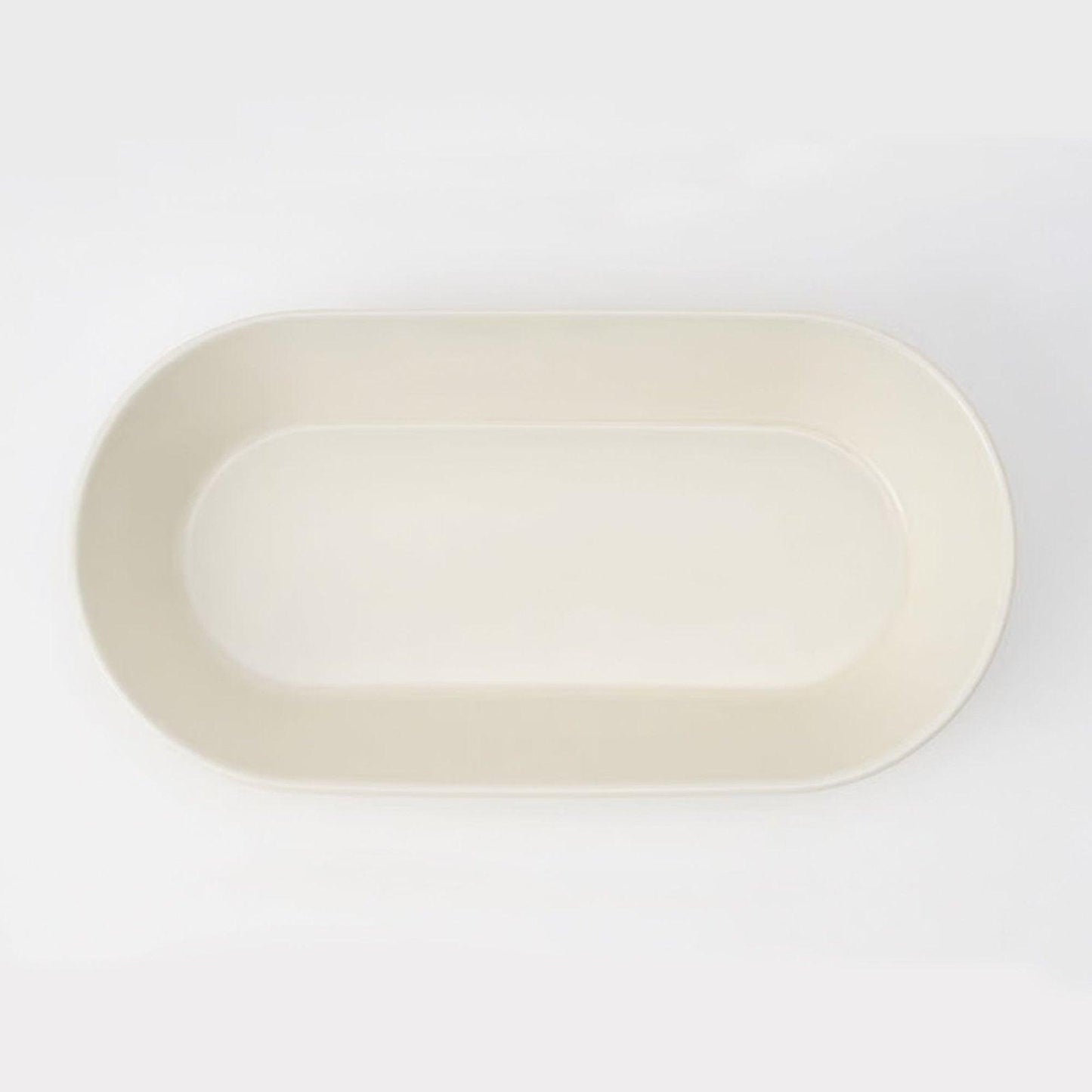 White oval curry plate by Takuhiro Shimomoto - Nakazen - iRASSHAi