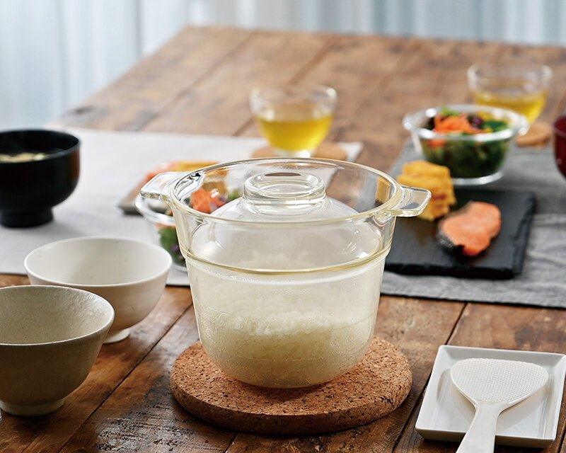 Glass rice cooker for microwave - Hario - iRASSHAi