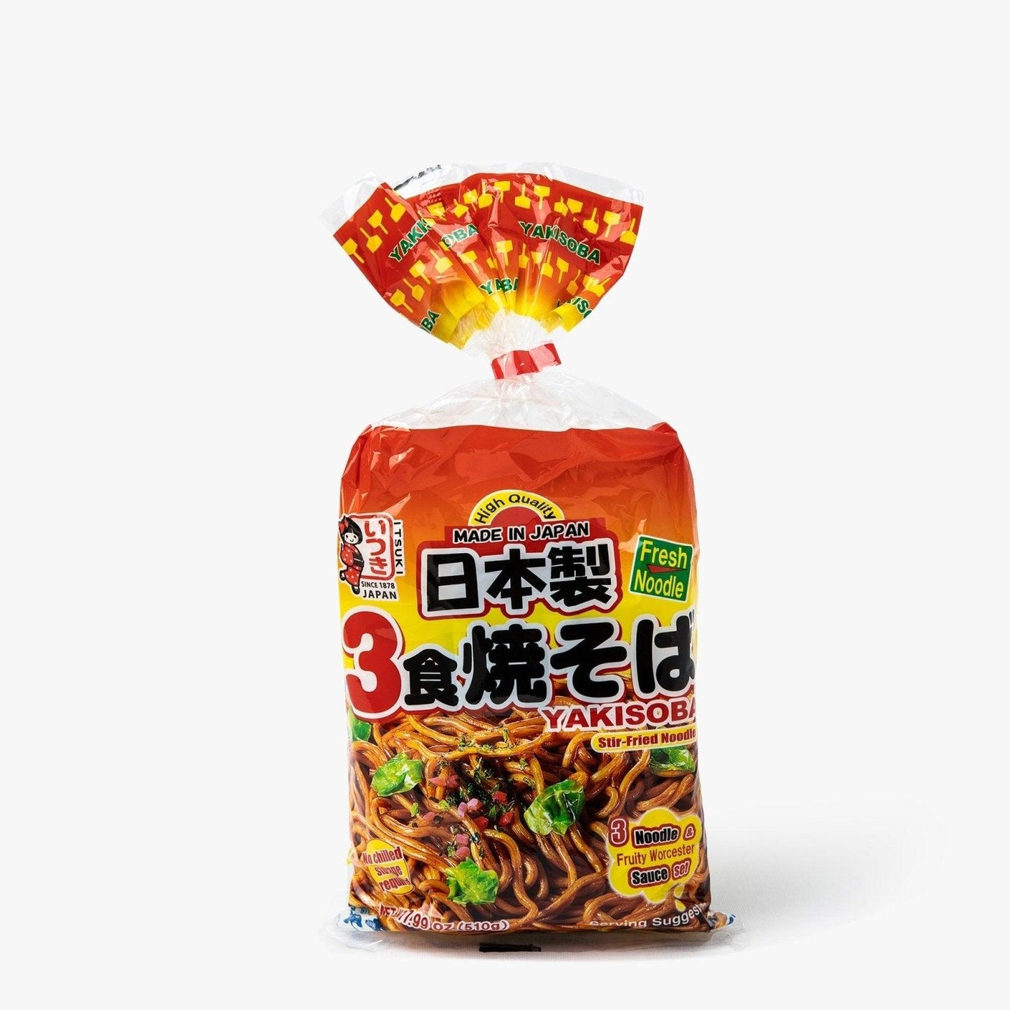 Fideos de trigo precocidos con salsa (3 raciones) - 510g - Itsuki foods - iRASSHAi