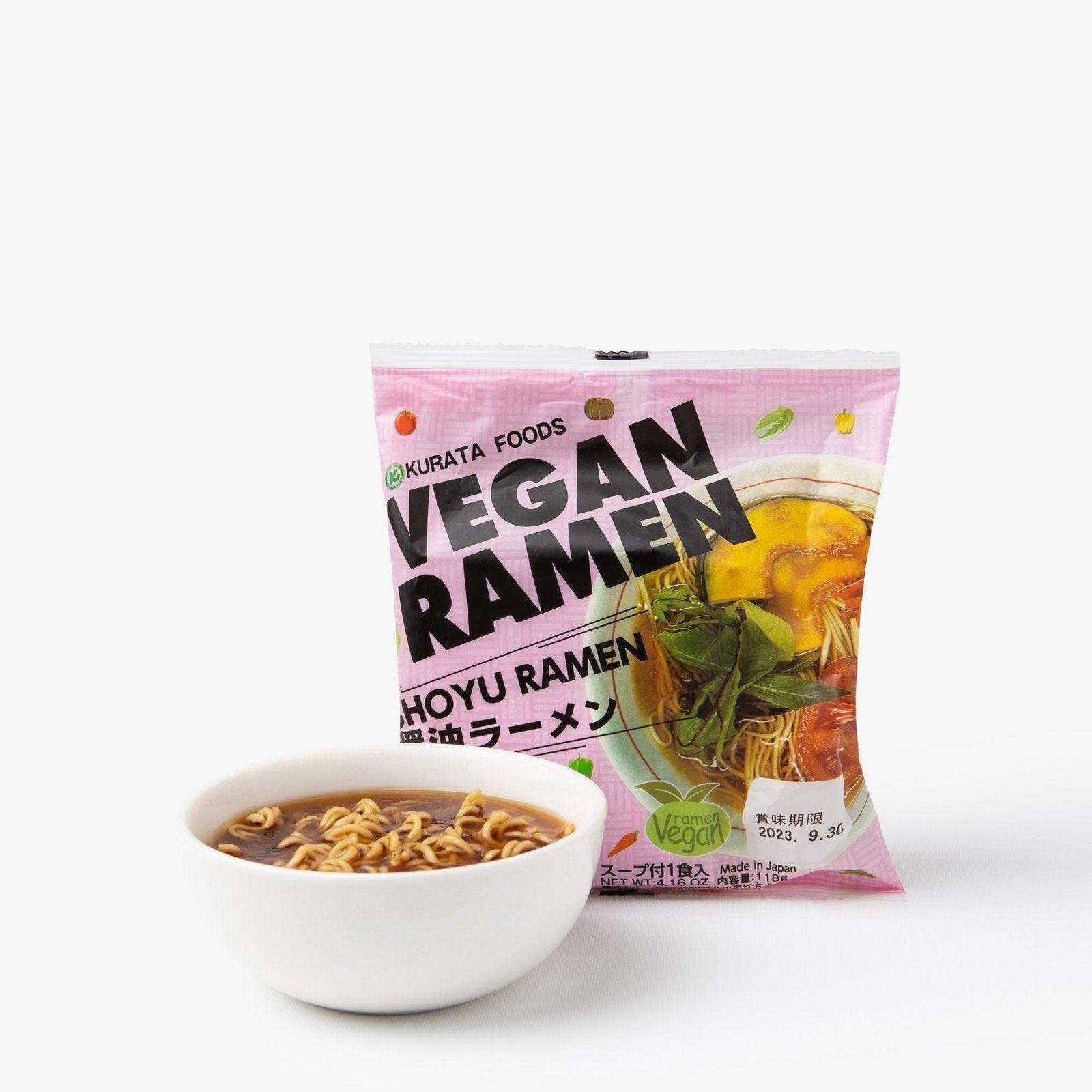 Ramen instantáneo con salsa de soja vegana (1 porción) - 118g - Kurata Shokuhin - iRASSHAi