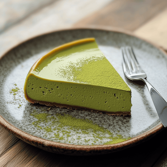 Flan al matcha