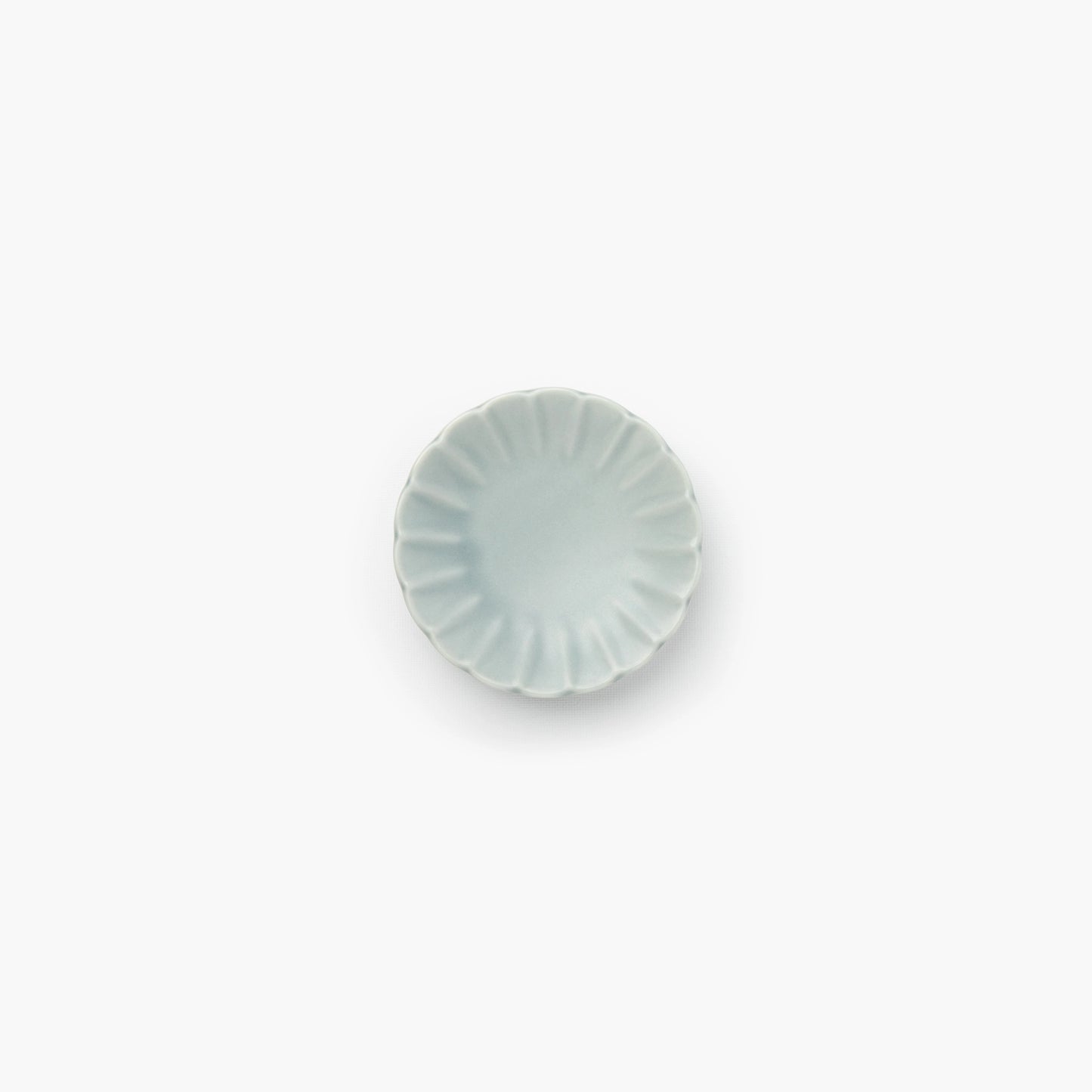 Piatto con fiori di crisantemo, grigio opaco (10x2cm) ⋅ Touga