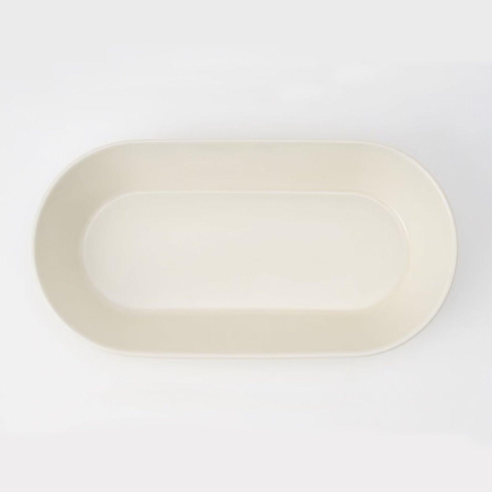 Piatto ovale bianco per curry di Takuhiro Shimomoto - Nakazen - iRASSHAi