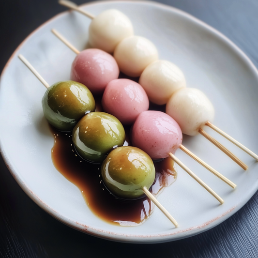 Hanami Dango Mochi met Mitarashi saus