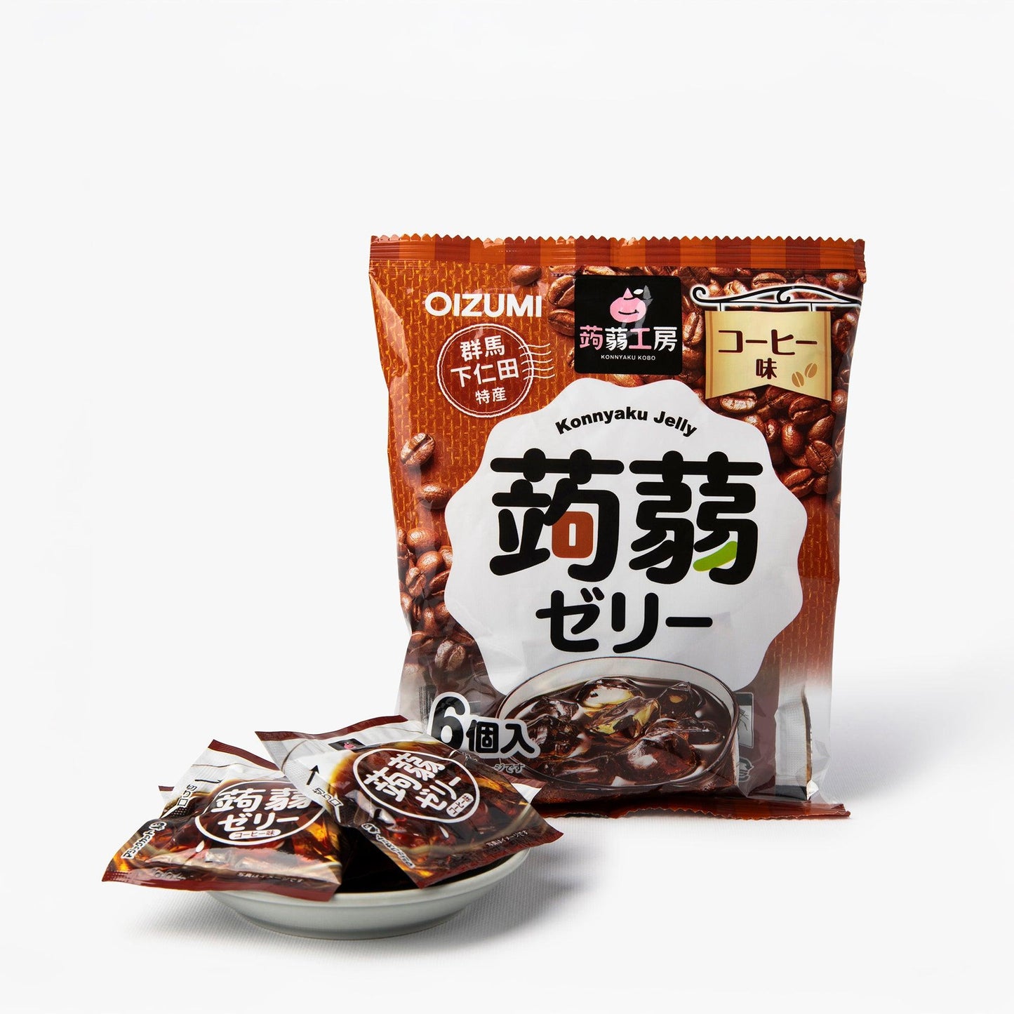 Konjac gelei met koffie 6 zakjes ⋅ Shimonita Bussan ⋅ 106g